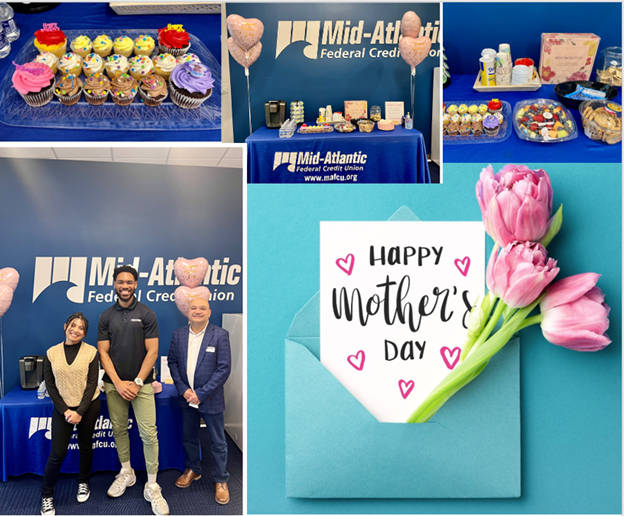 midatlanticfcu's tweet photo. MAFCU celebrated Mother's Day with our amazing branch representatives and members throughout last week, honoring not just the moms within our team, but all mothers. #Mothersday2024 #yourfinancialfamily🌼🌸❀✿🌷 https://t.co/xrRDhrnJNy