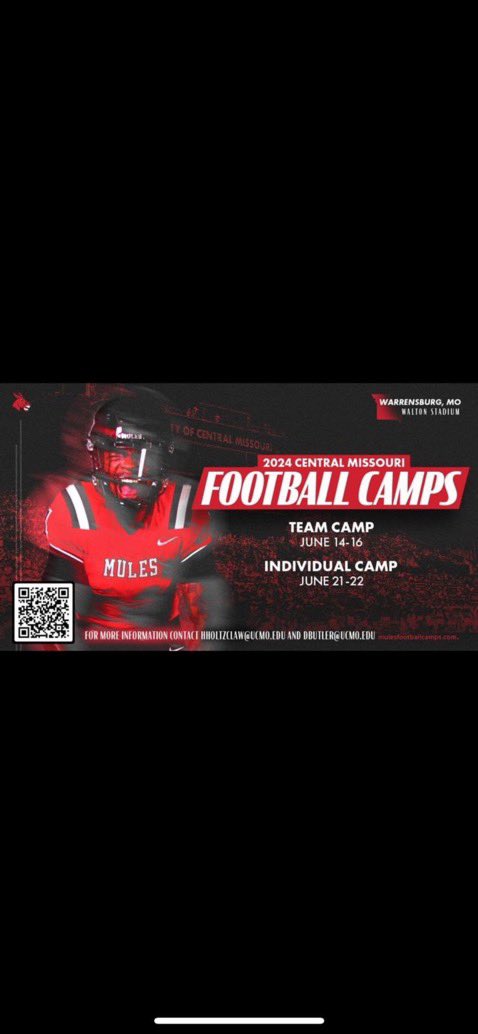 Ryan Garcia (@rcgarcia06) on Twitter photo Thank you so much <a href="/Coach_Sorrells/">Trenton Sorrells</a> for the camp invite!
<a href="/CoachBigReff/">Dustin Reffitt</a>
<a href="/Coachponcy58/">Justin Poncy</a>
<a href="/PHSPantherFB/">Park Hill South FB</a>
<a href="/UCMFootballTeam/">Mules Football</a> Thank you so much <a href="/Coach_Sorrells/">Trenton Sorrells</a> for the camp invite!
<a href="/CoachBigReff/">Dustin Reffitt</a>
<a href="/Coachponcy58/">Justin Poncy</a>
<a href="/PHSPantherFB/">Park Hill South FB</a>
<a href="/UCMFootballTeam/">Mules Football</a>