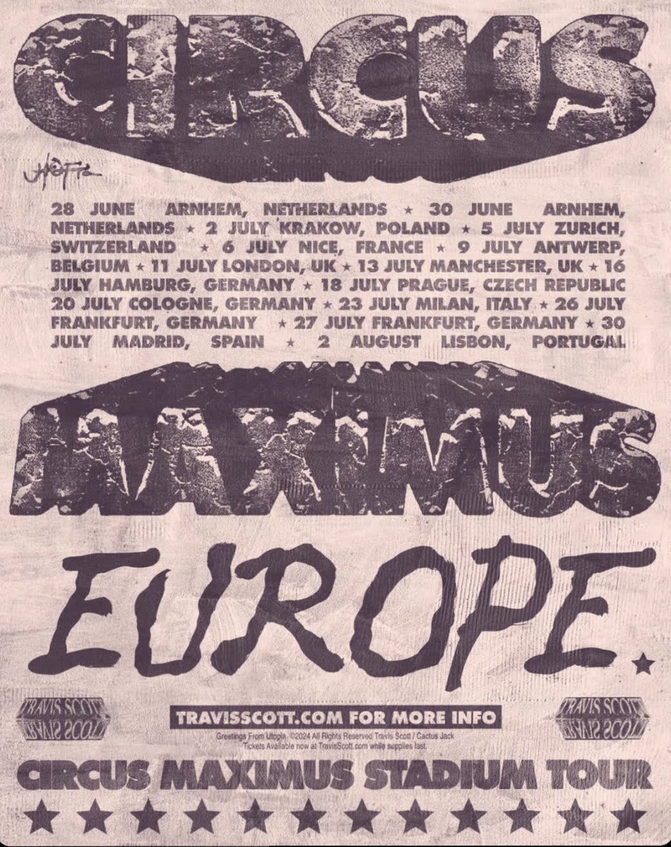 CIRCUS MAXIMUS LIVE FROM EUROPE 🎪

EXTRA DATES ADDED 🔊