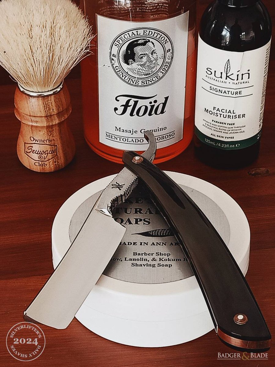 Today's shave gear: Koraat Sheffield 15/16 Half Hollow Semogue OC Boar Mike's Barber Shop Floïd Vigoroso Sukin Moisturiser ow.ly/zCjL50REytM #shaveOfTheDay #shaveGear #mensGrooming #wetShaving #sotd