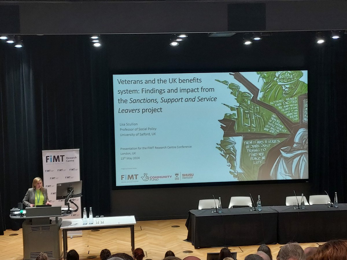The view from audience of more great impact by <a href="/lisa_scullion/">Prof Lisa Scullion</a> <a href="/SHUSU_Research/">SHUSU</a> <a href="/Salford_SocPol/">UoS Social Policy</a> <a href="/FiMT_RC/">The Forces in Mind Trust Research Centre</a> <a href="/UoS_HealthSoc/">UoS Health & Society</a> !!
