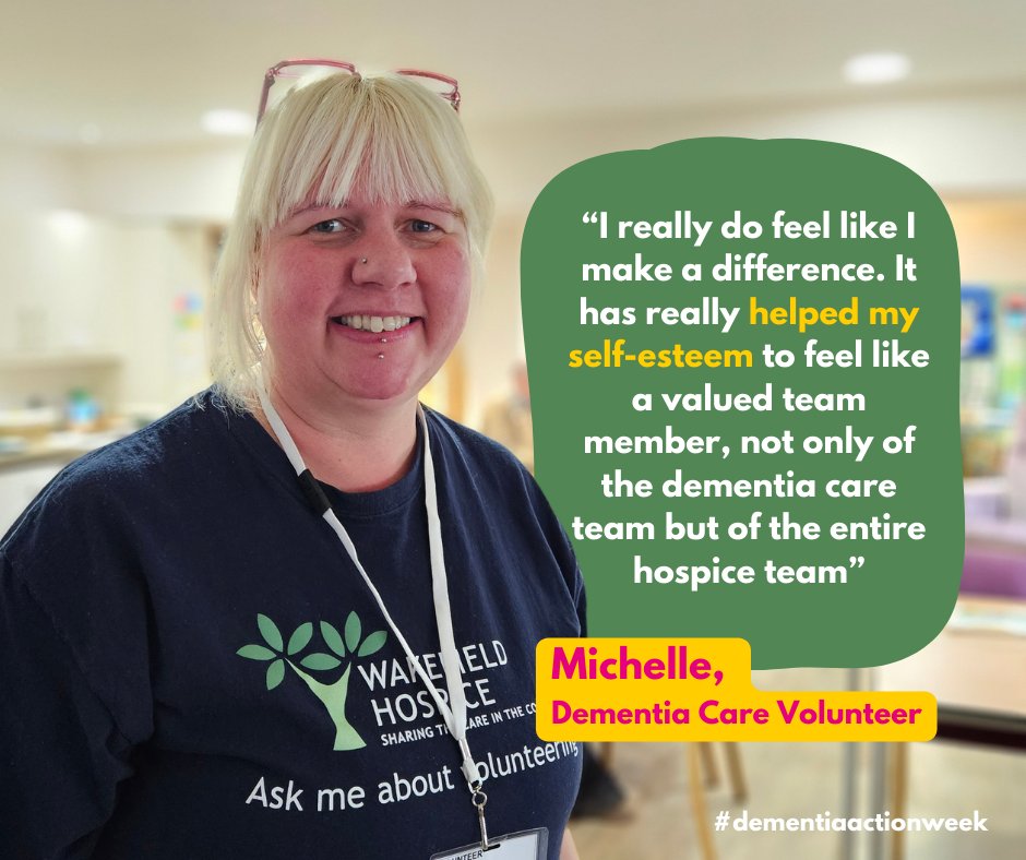 🗣 “After being a stay at home mum for years I felt like I wanted to feel like “Michelle” again and feel valued as an individual. I felt very anxious on my first visit but as soon as I stepped into the hospice I had such a lovely warm welcome and I felt very comfortable, almost