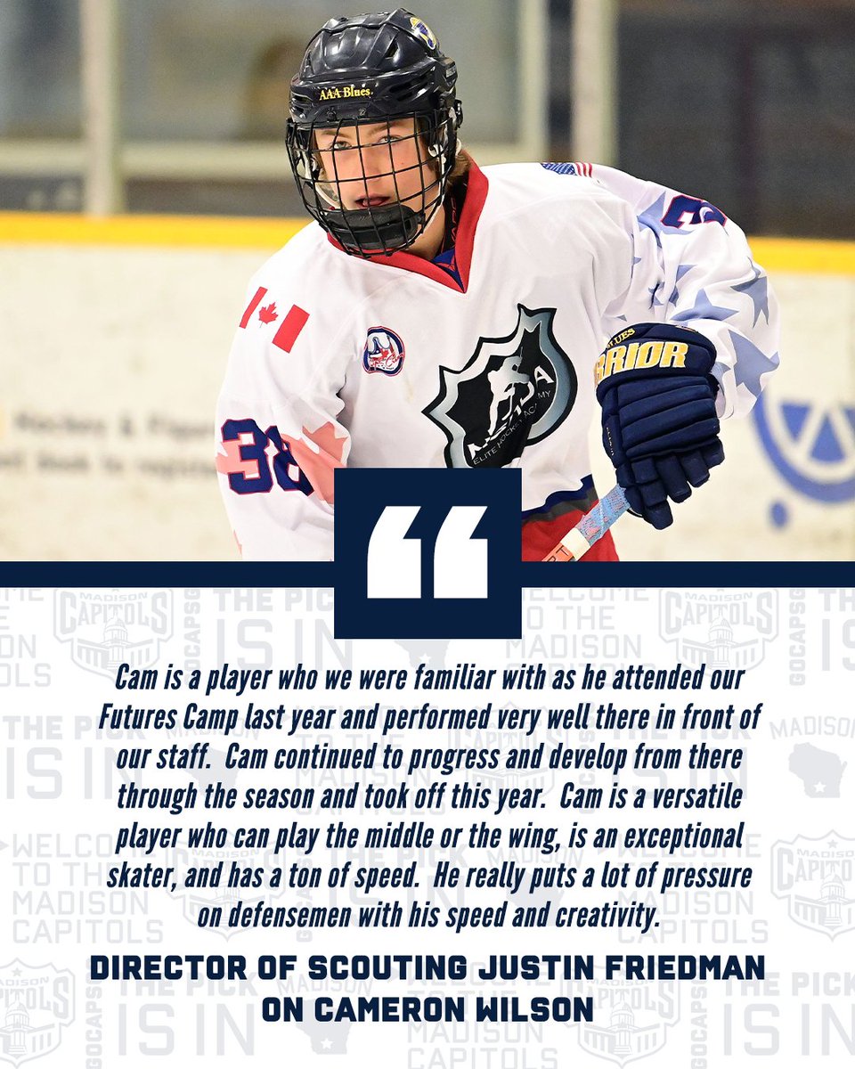 Here's what Justin Friedman had to say about our second fifth round pick in Phase I, Cameron Wilson, earlier this month. #GoCapsGo