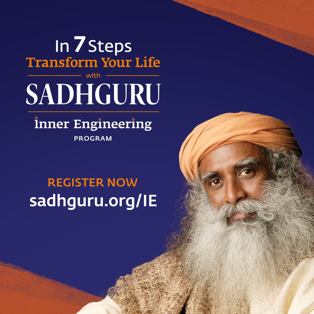 Are you ready to transform your life in 7 steps with Sadhguru? Inner Engineering equips you to meet every challenge with clarity and vigor, empowering you with the tools to be fully involved with life at every level. Register now: sadhguru.org/ie #InnerEngineering