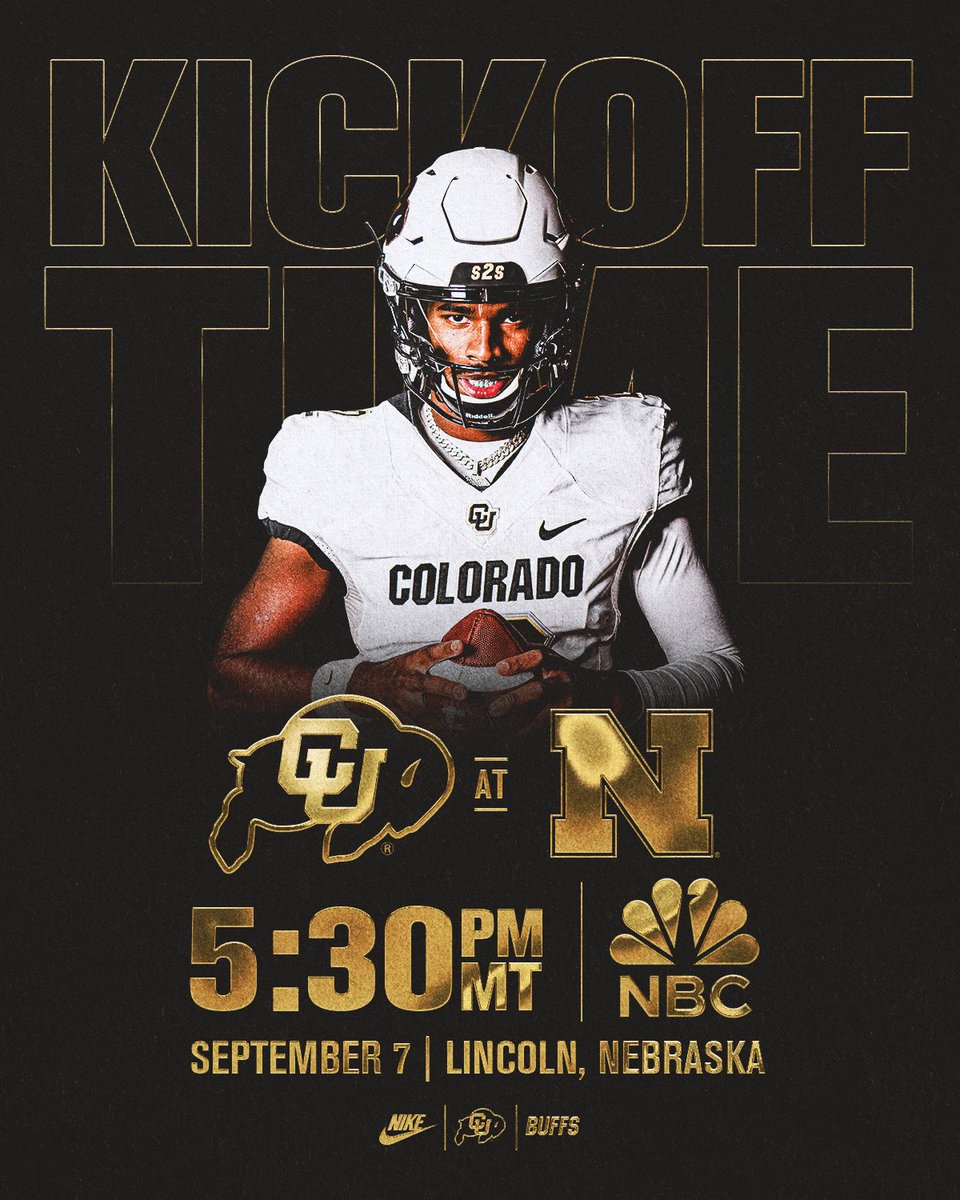 September 7.
5:30pm MT on NBC.

#GoBuffs 🦬