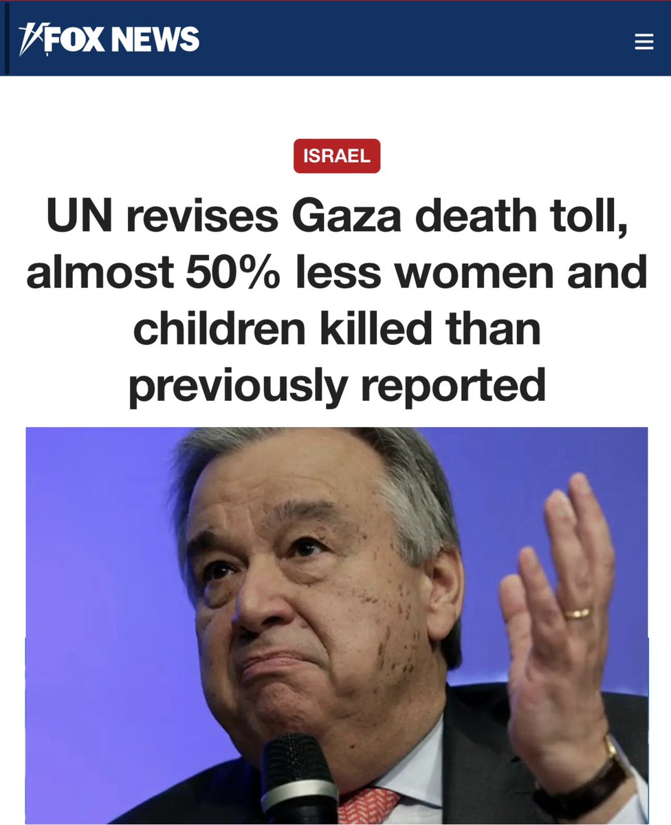 The miraculous resurrection of the dead in Gaza. The @UN had reduced its estimate of women and children killed in Gaza by 50% and claims that it relied on data from the Hamas Ministry of Health. Anyone who relies on fake data from a terrorist organization in order to promote