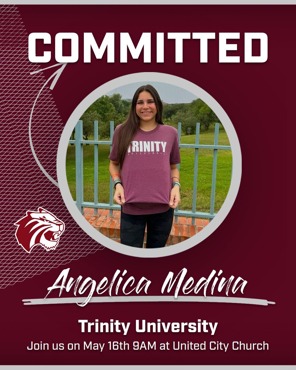 SCHS Volleyball (@summercreekvb) on Twitter photo 📣Signing Day
📆Thursday, May 16th
⏰9:00AM
United City Church (Humble)
Please join us in celebrating <a href="/angelica14vb/">Angelica Medina</a> on her recent commitment to Trinity University to further her education & volleyball career! 🤩🏐 <a href="/TAVHouston/">TAV Houston</a> <a href="/TUVolleyballTX/">TUVB🐯🏐</a> <a href="/HumbleISD_Ath/">Humble ISD Athletics</a> <a href="/HumbleISD_SCHS/">Summer Creek High</a> 📣Signing Day
📆Thursday, May 16th
⏰9:00AM
United City Church (Humble)
Please join us in celebrating <a href="/angelica14vb/">Angelica Medina</a> on her recent commitment to Trinity University to further her education & volleyball career! 🤩🏐 <a href="/TAVHouston/">TAV Houston</a> <a href="/TUVolleyballTX/">TUVB🐯🏐</a> <a href="/HumbleISD_Ath/">Humble ISD Athletics</a> <a href="/HumbleISD_SCHS/">Summer Creek High</a>