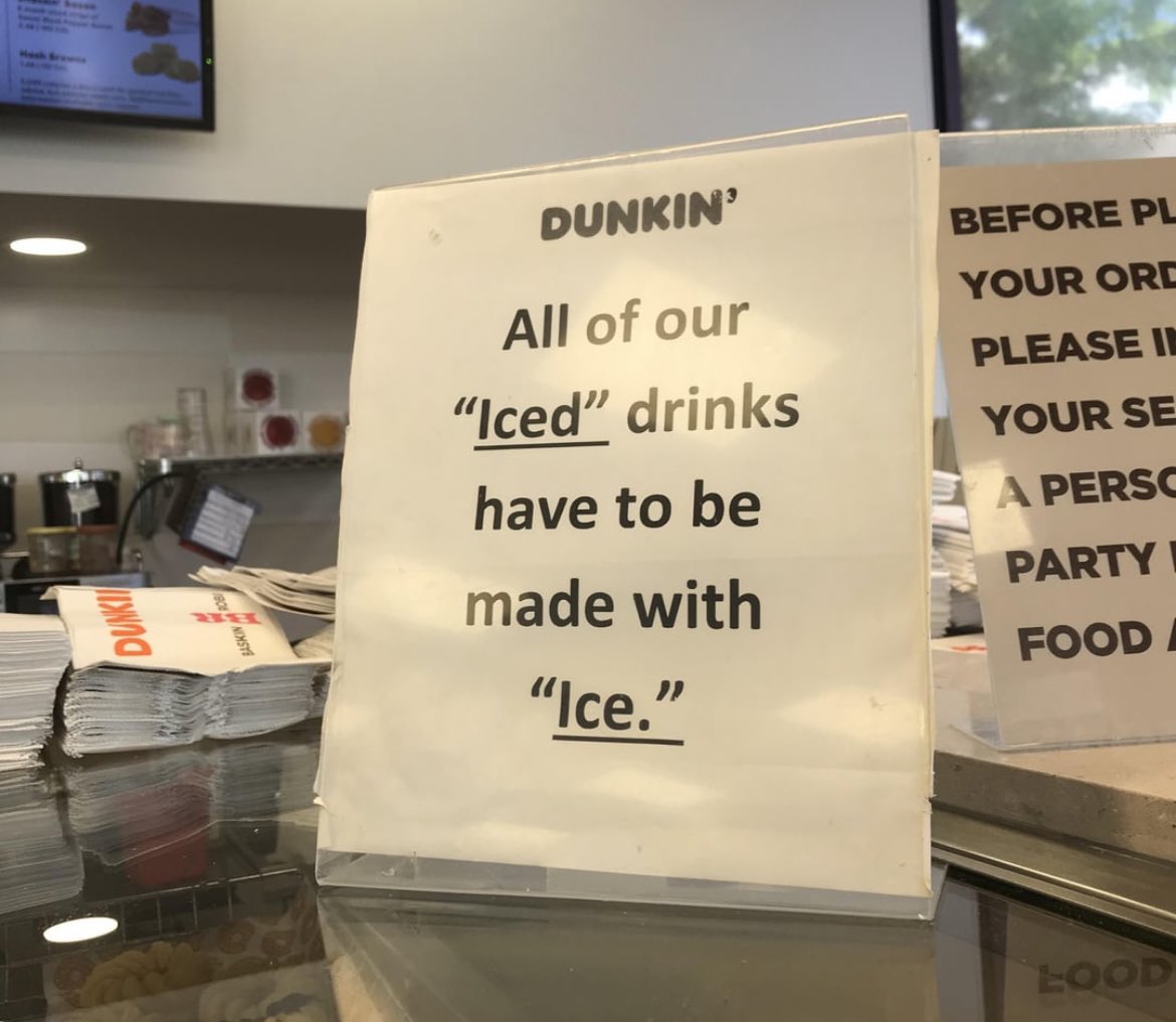 Went to Dunkin in Europe and they had this warning at the counter