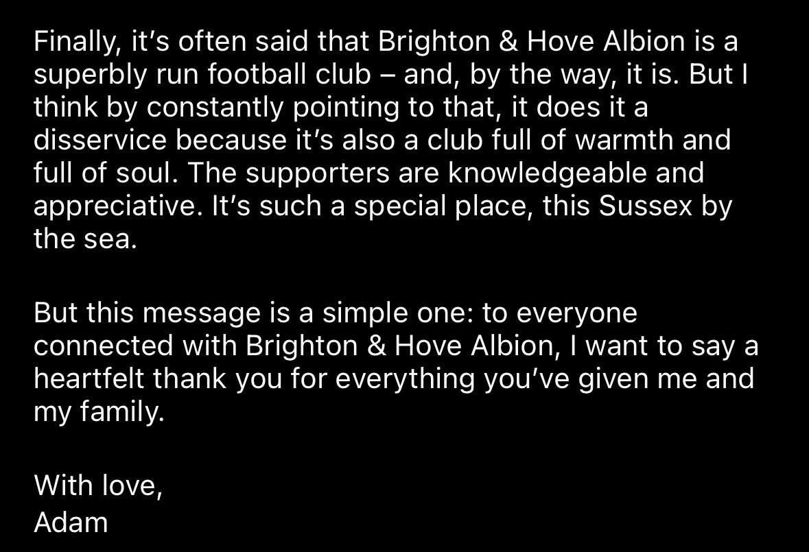 🚨🎙️Adam Lallana’s statement on Instagram. Great servant who’s helped us, as a club, immeasurably. 💙💙