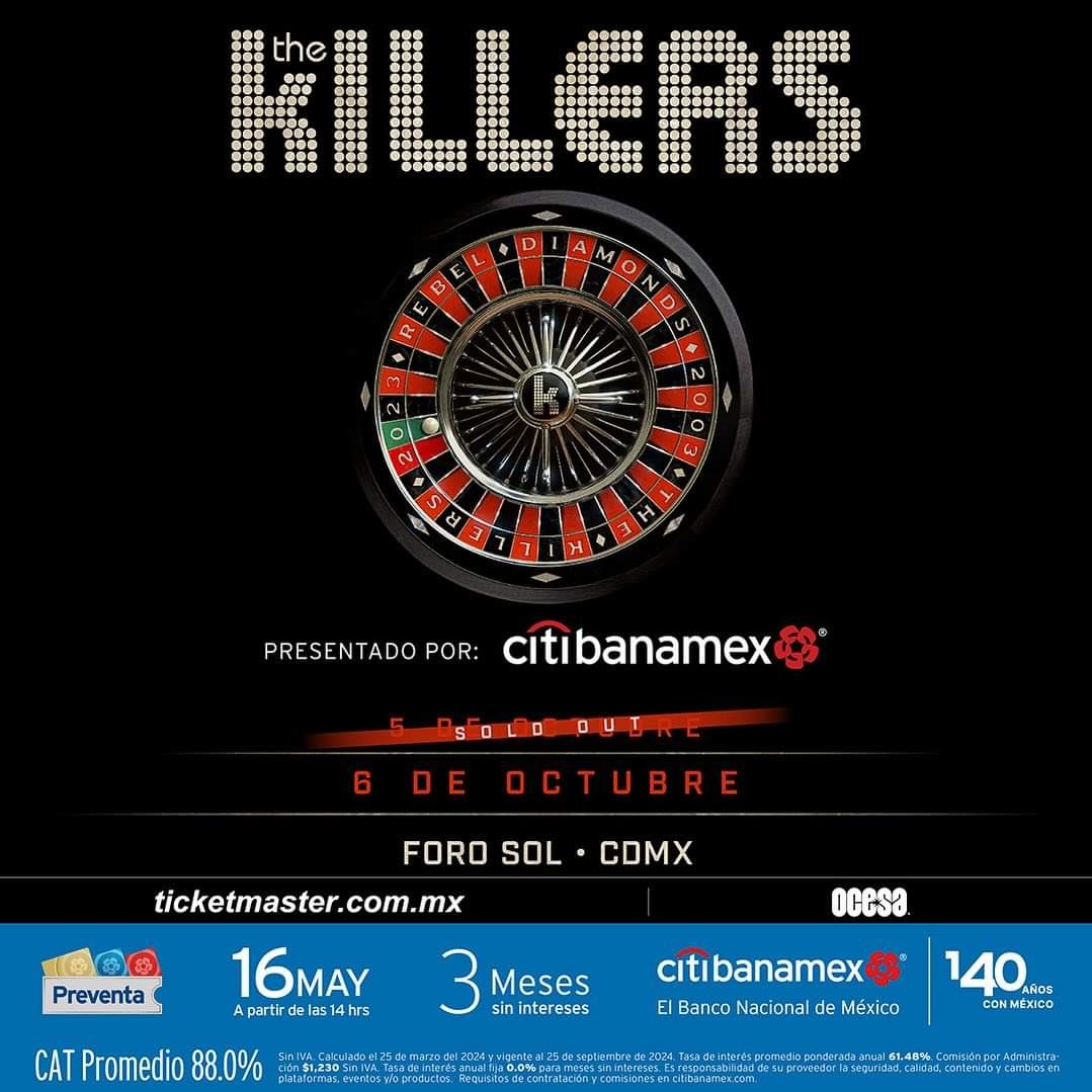 ForoSolOficial (@forosoloficial) on Twitter photo THE KILLERS ABRE NUEVA FECHA EN EL FORO SOL
Tras su primer sold out, la banda anuncia que ofrecerá otro concierto en CDMX
<a href="/thekillers/">The Killers</a> THE KILLERS ABRE NUEVA FECHA EN EL FORO SOL
Tras su primer sold out, la banda anuncia que ofrecerá otro concierto en CDMX
<a href="/thekillers/">The Killers</a>