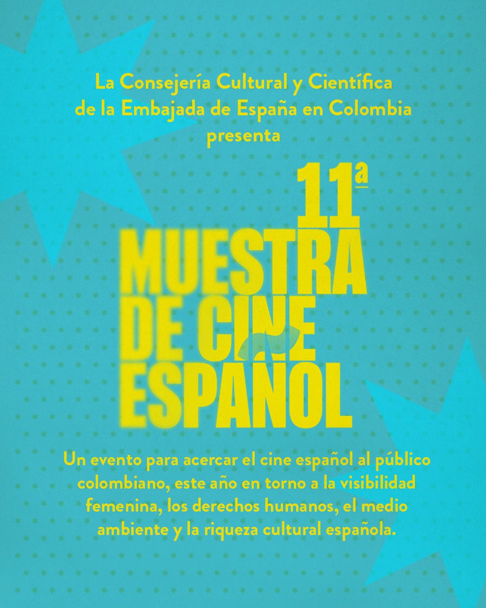 CinefolioLAT's tweet photo. #Colombia
Con el propósito de acercar el cine español al público colombiano, llega la 11° Muestra de Cine Español. 🎥🇪🇦 Una iniciativa de la Consejería Cultural y Científica de la @EmbajadaEspCol. 

✨ Del 22 de mayo al 2 de junio en diferentes ciudades del país. https://t.co/4s5gfWuCuY