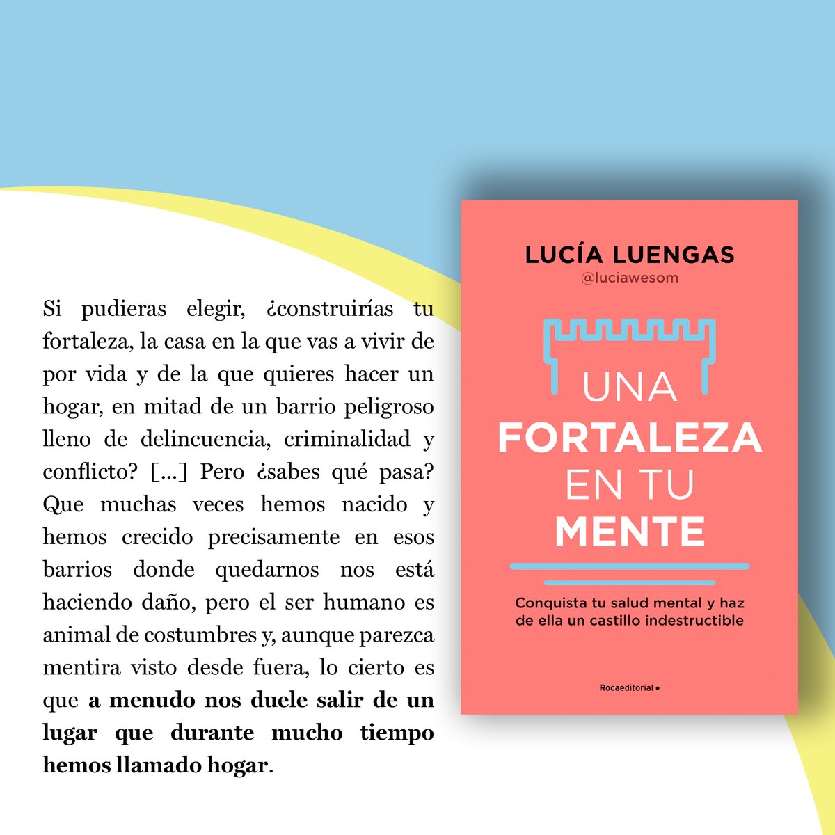 Recordad esto: «Un ladrillo al día». Ni Roma se construyó en un día ni nosotros podemos cambiar de la noche a la mañana. Pero eso no significa que no podamos. Lucía Luengas nos cuenta cómo lograrlo y ser más felices en «Una fortaleza en tu mente». 👉 bit.ly/4bbe4ix