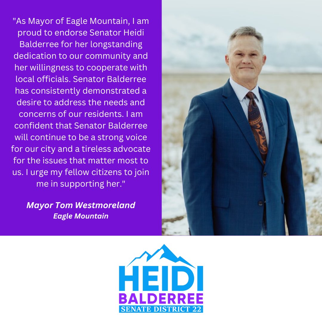 Thank you, Mayor Westmoreland, for your support. It’s a pleasure to work alongside our district cities to serve our community! #eaglemountainutah