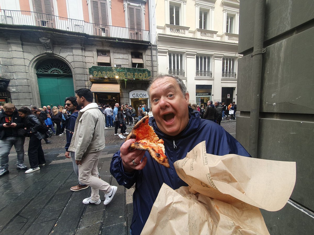 Please don't judge me😳... I just had to try Pizza in Naples, Italy 🇮🇹 where Pizza was invented!!! Was it as good as they say? I will reveal all in my Naples vlog on YouTube at a later date🍕👍😎