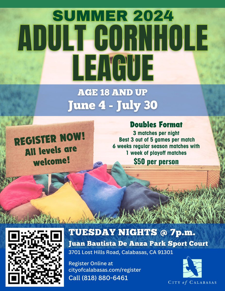 Let's face it, cornhole is a competitive sport! Sign up now for our Adult Cornhole League. Tuesday nights at 7:00pm in June and July.