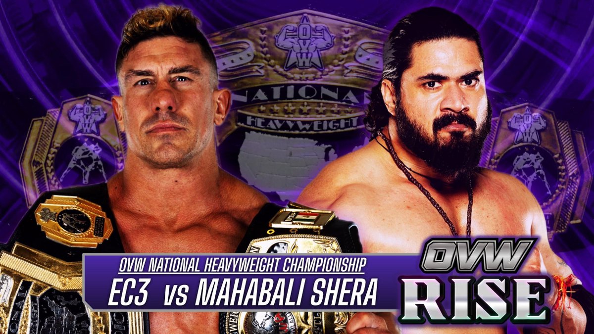 Gold is on the line THIS THURSDAY! @TheRealEC3 will defend the OVW National Heavyweight Championship against @MahabaliShera and you’re not going to want to miss this deeply personal battle! Secure your spot at OVWTix.com