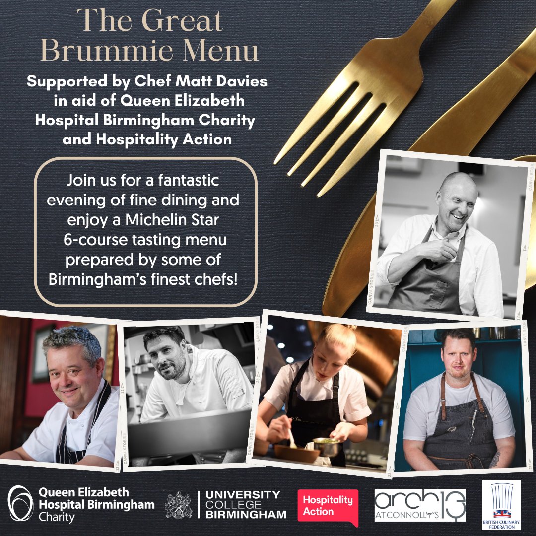📣 We have 2 tickets left for our Great Brummie Menu event taking place next Tuesday. If you would like to join us for this fabulous evening, please email: charities@uhb.nhs.uk