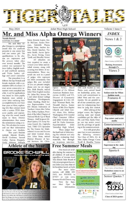 We invite you to check out the newest edition of Tiger Tales, Joliet West’s student-produced newspaper.  #TigerPride
flipsnack.com/jolietwest/feb…