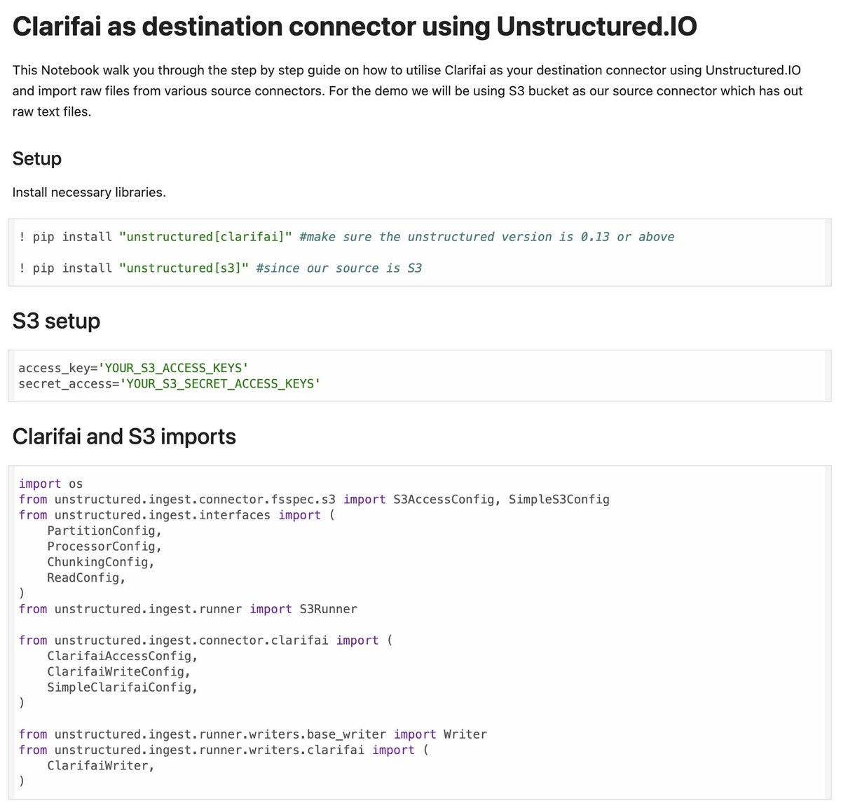 Streamline and optimize the data processing pipelines for LLMs with the Clarifai and @UnstructuredIO integration! 🚀 Unstructured IO provides libraries with open-source components for ingesting and pre-processing data. The following notebook is a step-by-step guide on how to