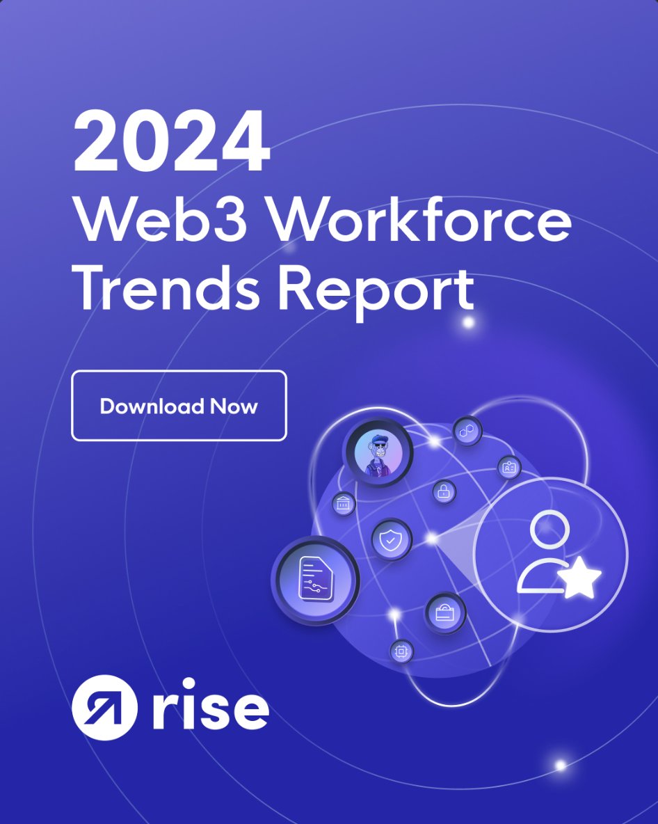 Late last year as we looked towards the growth of the Web3 ecosystem in 2024 we published our Web3 Workforce Trends Report where we highlighted the 10 main trends that we found to be driving the industry forward. Check it out below 👇 riseworks.io/resources/2024…