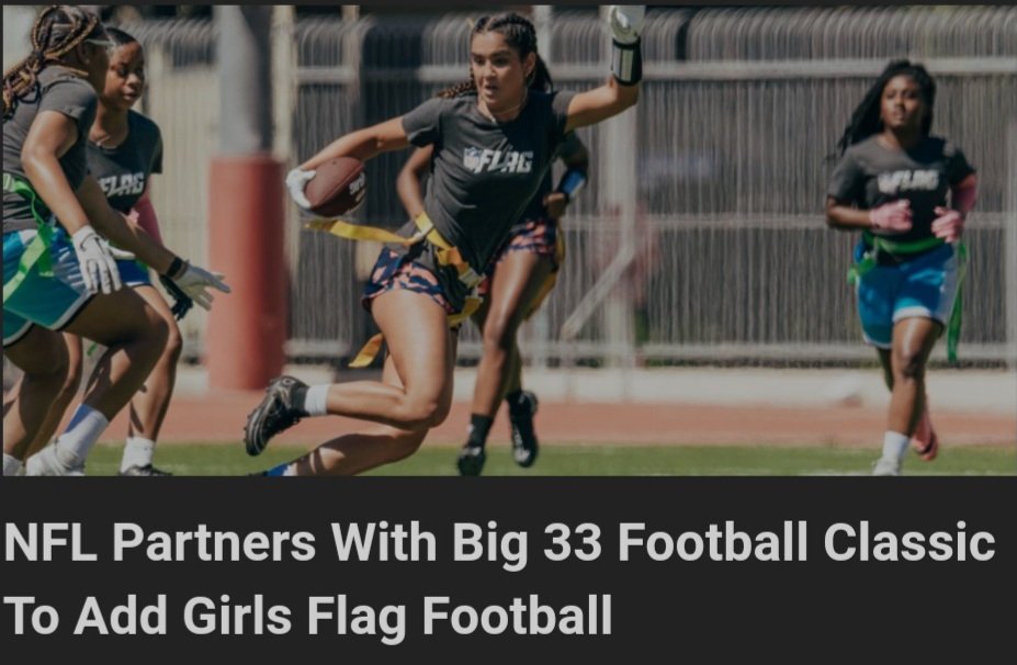 The NFL partners with the Big 33 Football Classic to add Girls Flag Football.

The inaugural PSFCA Big 33 Girls Flag Football Tournament will be May 25th - 26th at the Cumberland Valley High School's Eagle View Middle School in Cumberland County, PA.

(📷:  <a href="/psfcabig33/">PSFCA BIG33 Football Classic</a>)