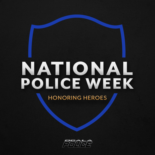 ocalapd's tweet photo. Every day, #lawenforcement put their lives on the line to keep our communities safe. We're proud of their courage in the face of danger and their compassion for others in need. Thank you to all who have chosen to serve as law enforcement officers! #NationalPoliceWeek #OcalaPD https://t.co/mKYRHKGSYn