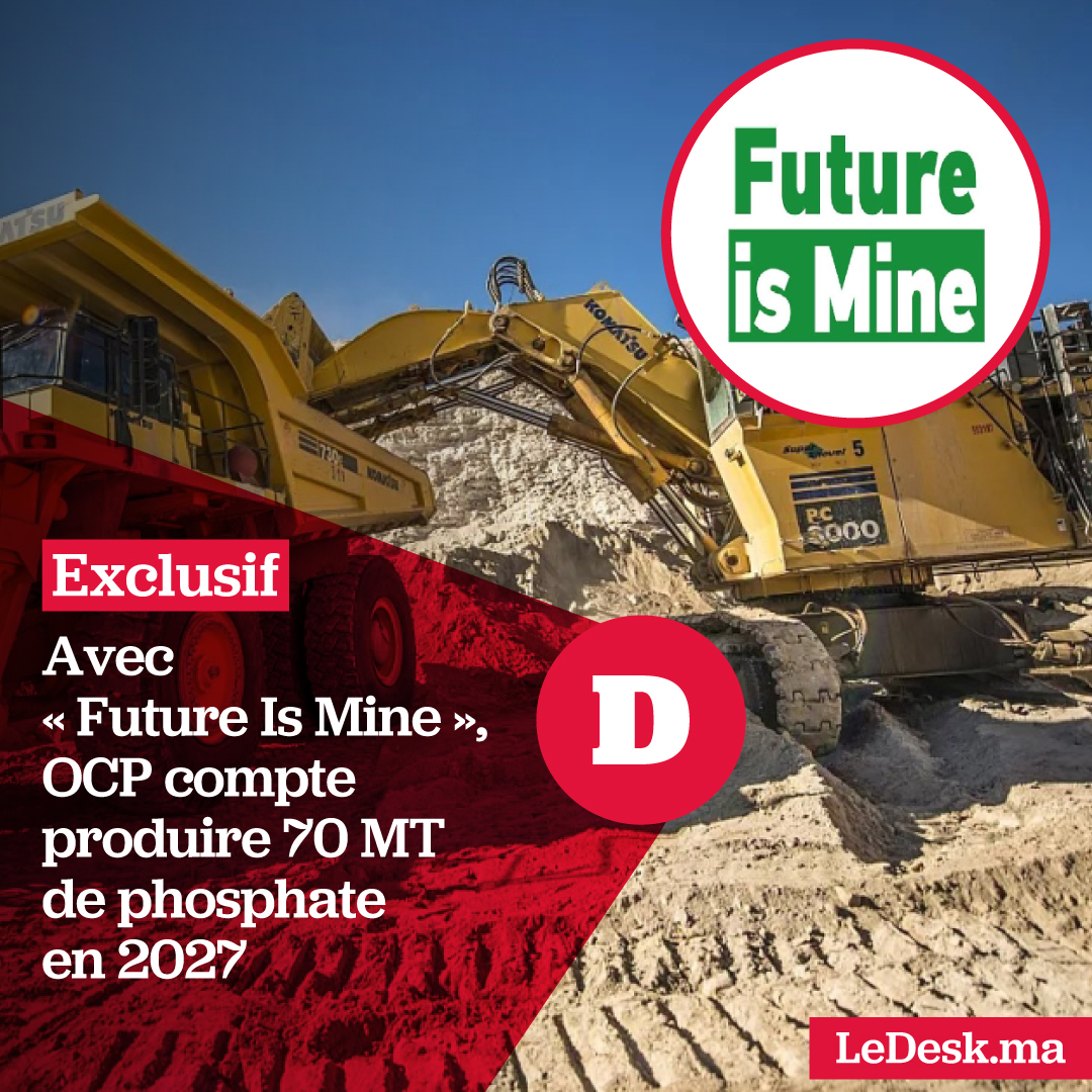 LeDesk_ma's tweet photo. Avec « Future Is Mine », OCP compte produire 70 MT de phosphate en 2027 

🔗Plus de détails sur https://t.co/HXYaE9YtbU👉https://t.co/SZ7c2BLuiH

#Maroc #LeDesk #FutureIsMine #OCP https://t.co/EwFUlMObTY