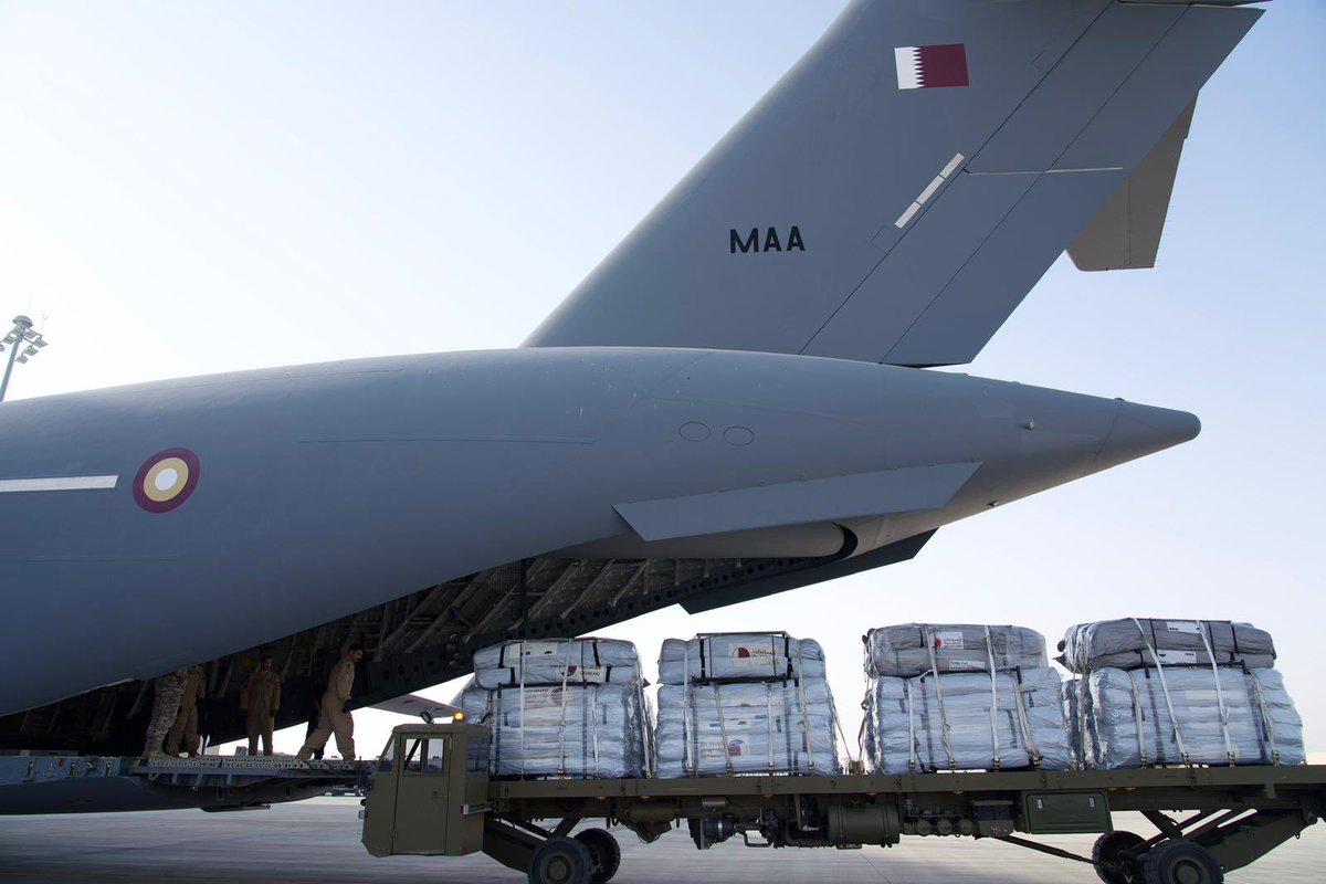 Qatari Aircraft Carrying Aid for Flood Survivors Lands in Afghanistan #MOFAQatar