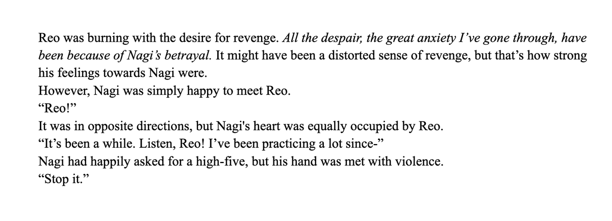 edelbleu's tweet photo. epinagi novelization vol.2
.
the rejected high-five scene 🥺 https://t.co/lVBwfxhyQp