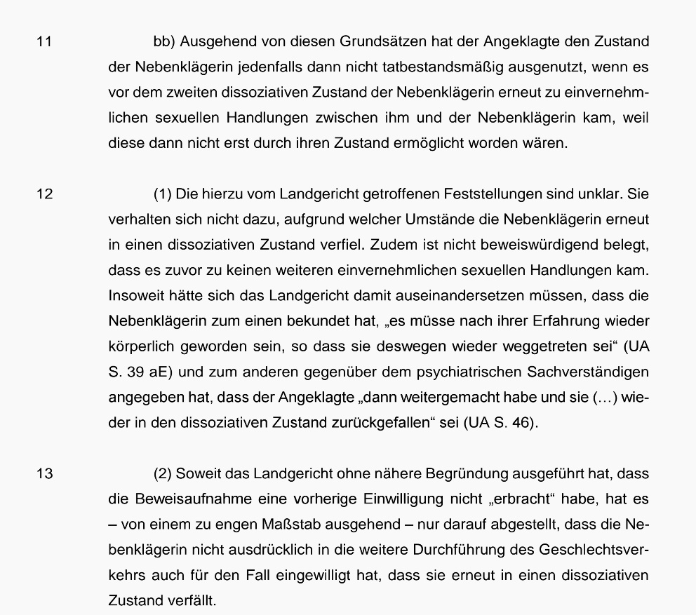 BGH, Beschluss vom 3.4.2024 - 6 StR 5/24: Keine Ja-heißt-Ja-Lösung in 177 Abs. 2 Nr. 1 StGB (überspannter Gesetzgeberwille). juris.bundesgerichtshof.de/cgi-bin/rechts…