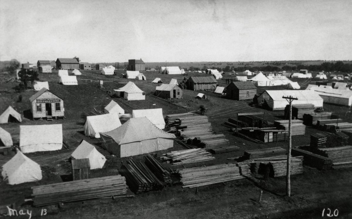 Photos from #ThisDayInHistory – Aerial view of Guthrie, Oklahoma Territory – May 13, 1889 Learn more about the town's history by visiting the Oklahoma Territorial Museum & historic 1902 Carnegie Library in Guthrie, OK. 🕰️ Regular hours are Tues. through Sat. from 9am to 5pm