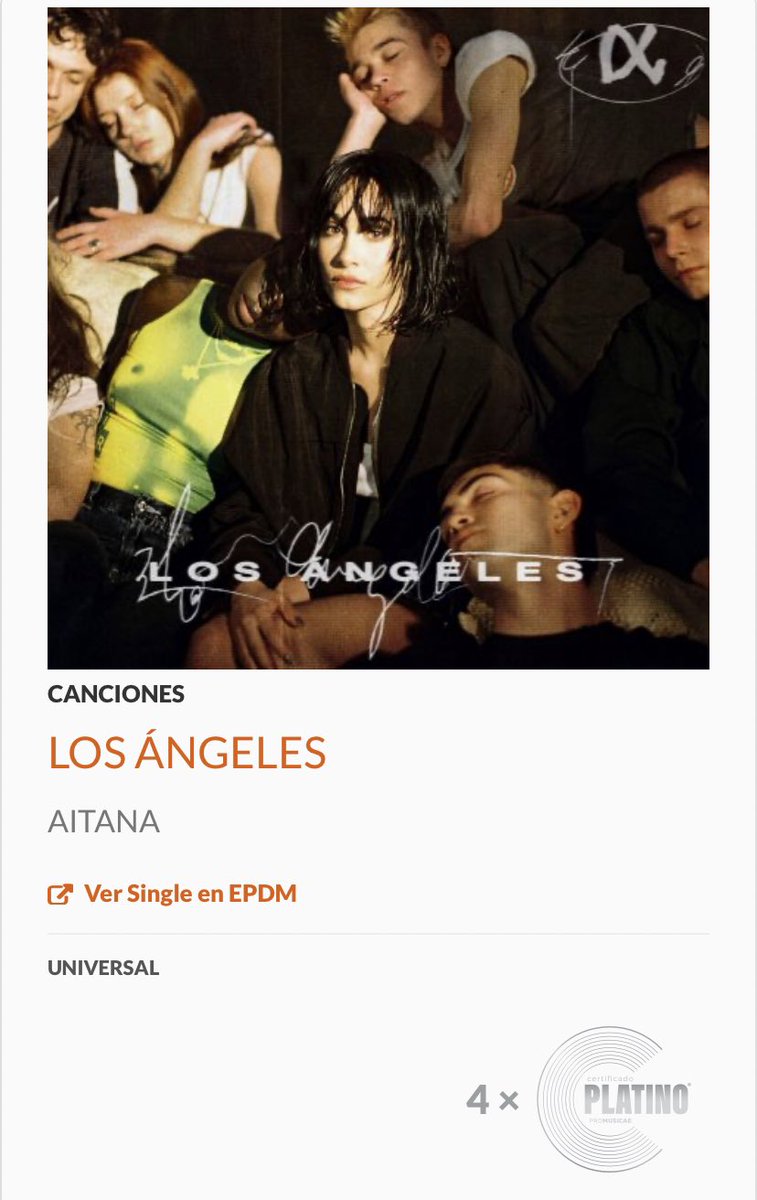 💿 ¡CUARTO DISCO DE PLATINO! 💿 “Los Ángeles” de @Aitanax es certificado como cuarto disco de platino por la venta de más de 240.000 copias en España. 👼🏼