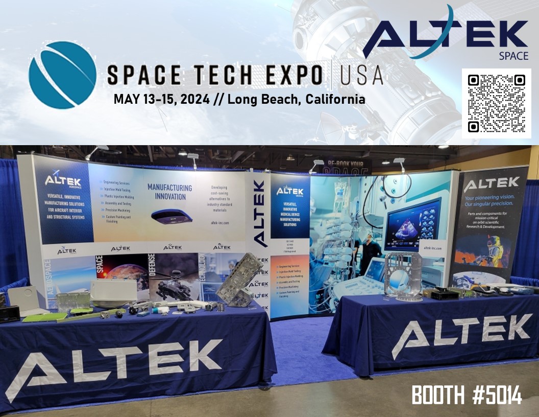 Altek is presenting at Space Tech Expo 2024 in Long Beach, California, May 13th-15th. Stop by Booth #5014 to learn more about what Altek can offer you and your company.