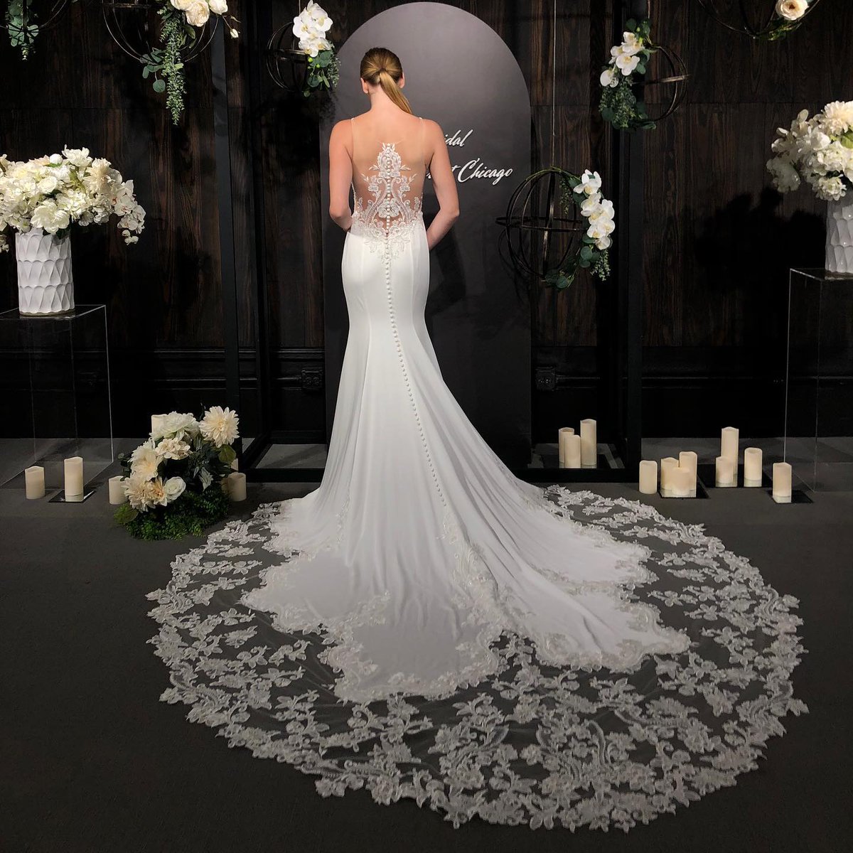 The details on our Fergie gown are breathtaking. The illusion lace on the back brings allure and a modern touch. Would you say yes to this dress? #wedding #bridetobe #bridal #weddingdress #style #fashion #bridalwear