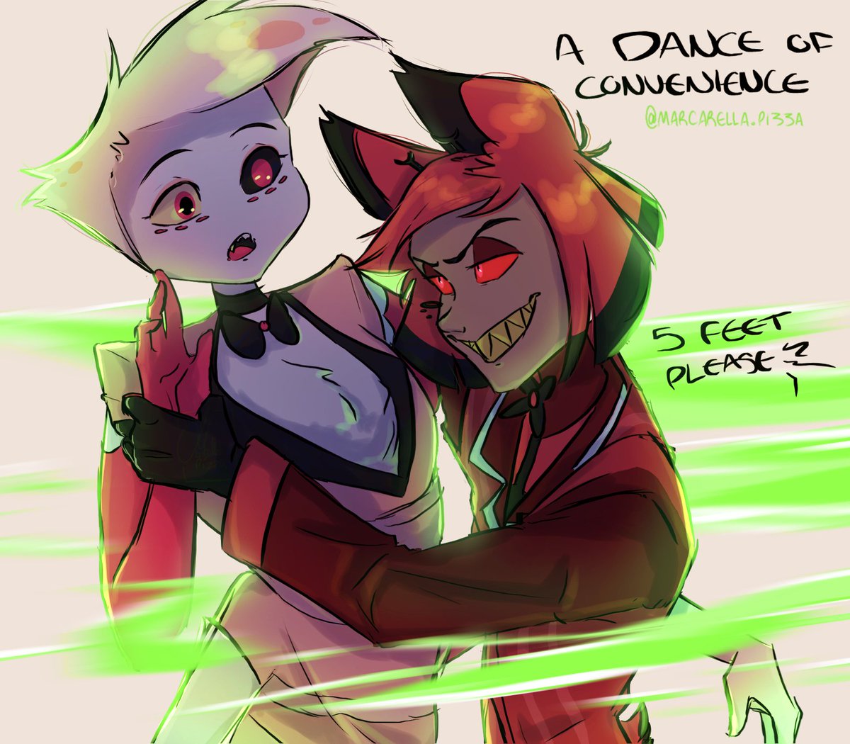 MarcarellaPizza's tweet photo. Don't break the 5 feet rule~

#alastor #angeldust #HazbinHotel #angeldust https://t.co/3N1IjSjv62