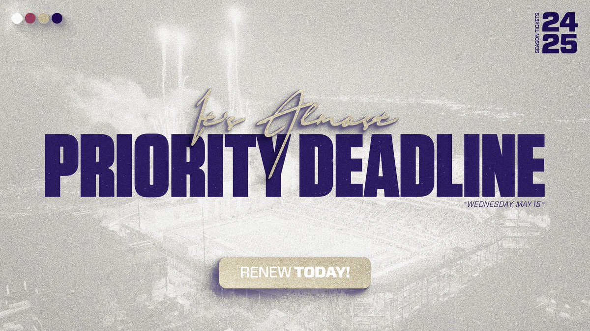 Time is running out - just two days away from the @JMUFootball Priority Deadline! Make sure your tickets are secured for the fall and renew now. Didn't have season tickets in 2023? Join the 2024 waitlist today! ℹ️ | bit.ly/3UVgYCz #GoDukes