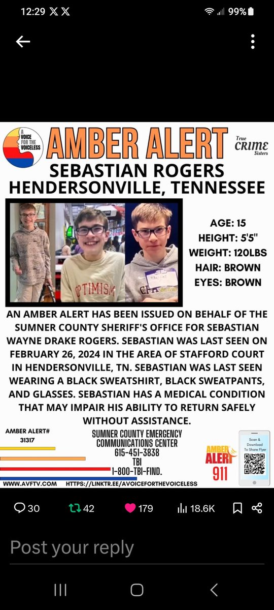 #MissingPosterMonday 
#MissingChild
#MissingPerson
#SebastianRogers is still missing please continue to share his flyer.