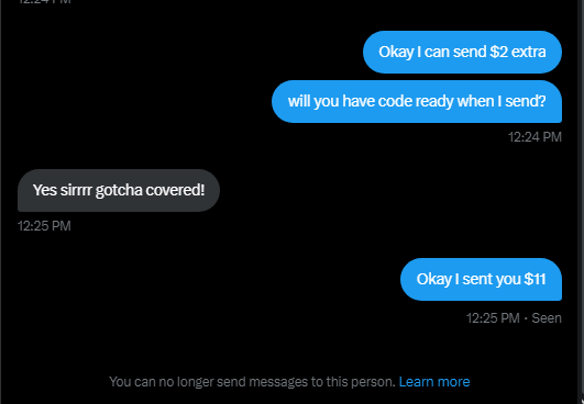Cozmecatic2's tweet photo. @blessed2995 this guy a scammer https://t.co/1LzosESPrZ