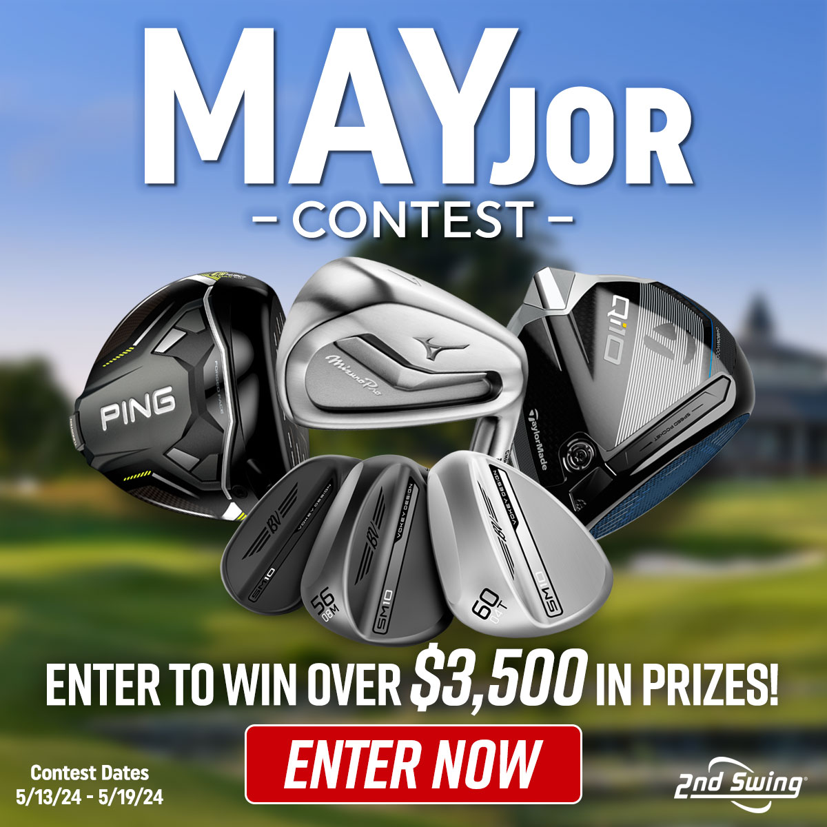 The 2nd Major of the Year is here and with it comes our MAYjor Contest! 🏌️ ⛳ Enter for the chance at over $3500 in prizes here: bit.ly/48vKJhL For bonus entries: Like post, tag 3 friends + subscribe to our YouTube Channel! bit.ly/3wXXxiF #2ndswinggolf #golf