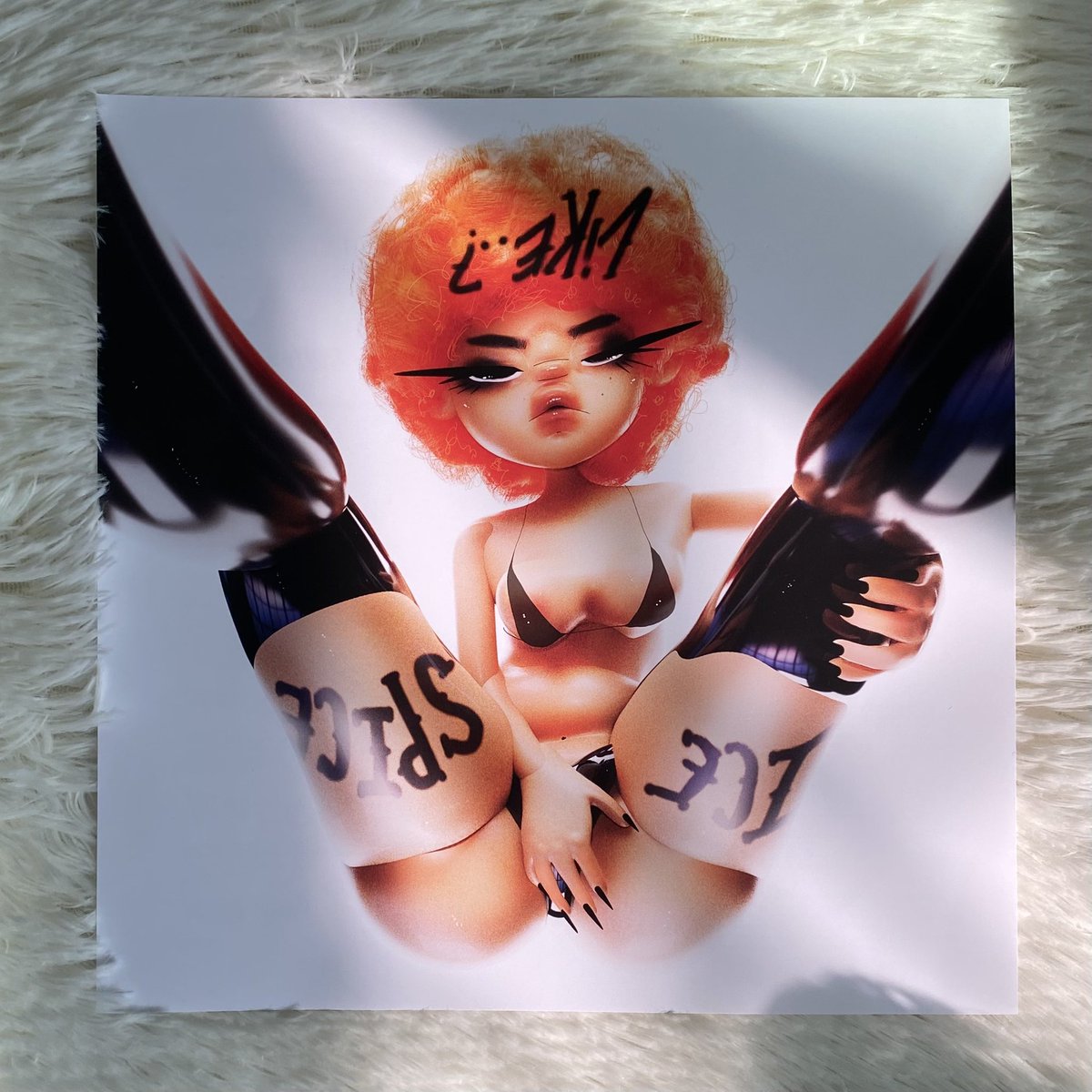 RicciSpice's tweet photo. In order to prevent you from not being abut how beautiful @icespicee_ ’s vinyl record is.🧡🧡🧡🧡🧡
#IceSpice ❤️ https://t.co/MiMI2770Qq
