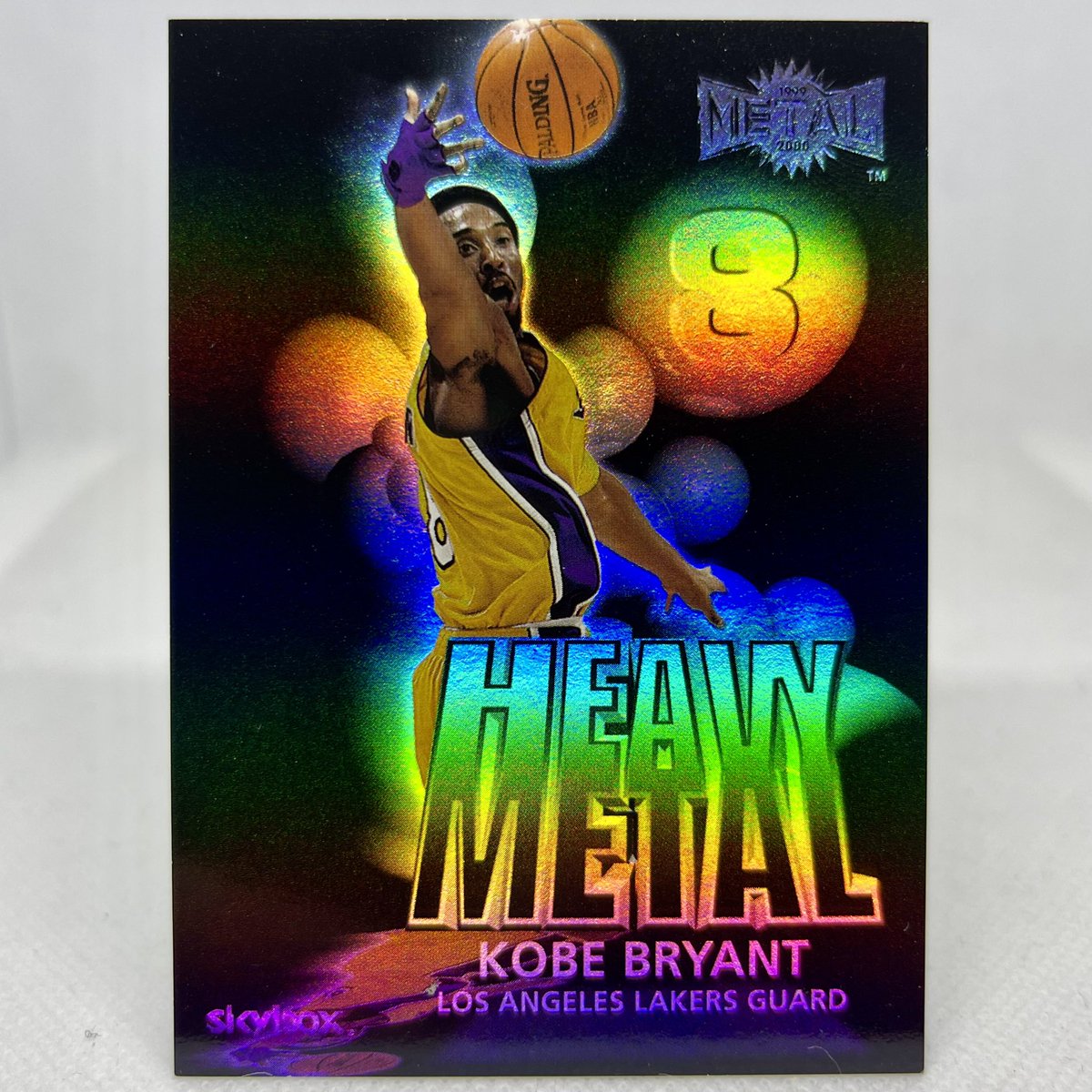 3pointGeek's tweet photo. #KobePCcards of the day
1999-00 Skybox Metal “Heavy Metal” #HM1 - Kobe Bryant
#Lakers #KobeBryant #SkyboxMetal #Skybox #BasketballCards #PCShowcase #Kobe #Lakers https://t.co/dClf2uSh4Z