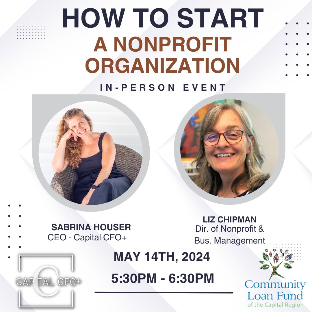 *THIS IS AN IN-PERSON EVENT* 

Are you ready to make the jump and start your own non-profit organization? Join Sabrina Houser and Liz Chipman as they lead you through the steps of starting your very own non-profit! 

mycommunityloanfund.org/events/how-to-…