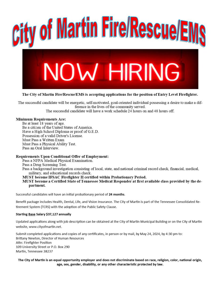 ⚠️🚨Hiring Alert🚨⚠️
Deadline is May 24, 2024 at 4:30 PM!