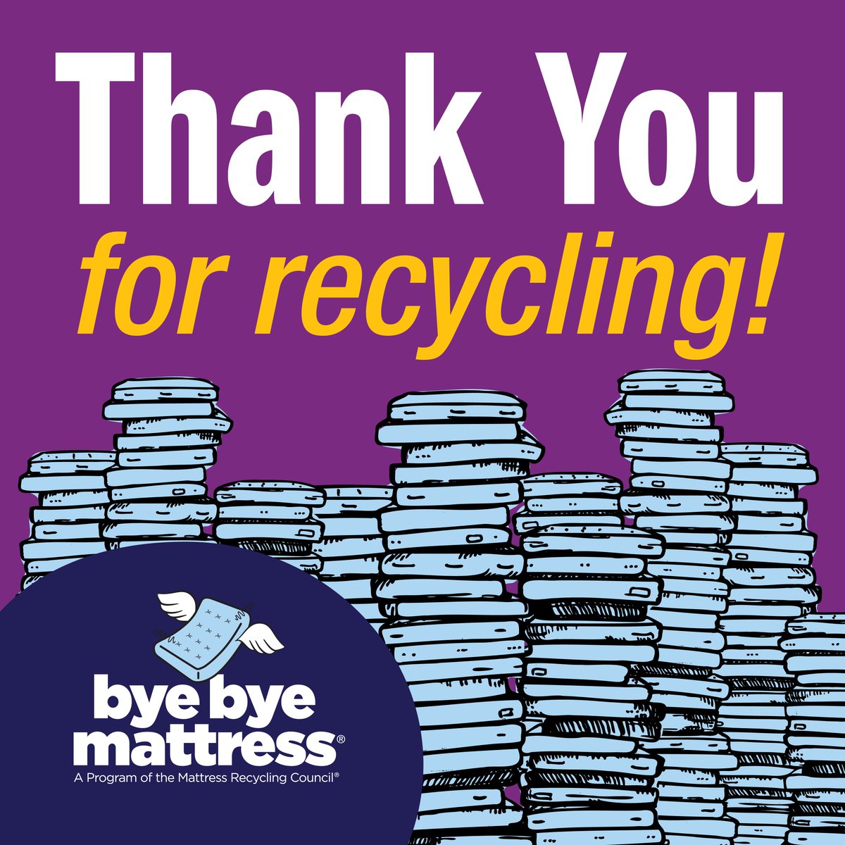 💚 A big THANK YOU to all supporting Bye Bye Mattress! Your commitment to our mission means the world. ♻️ #MattressRecycling