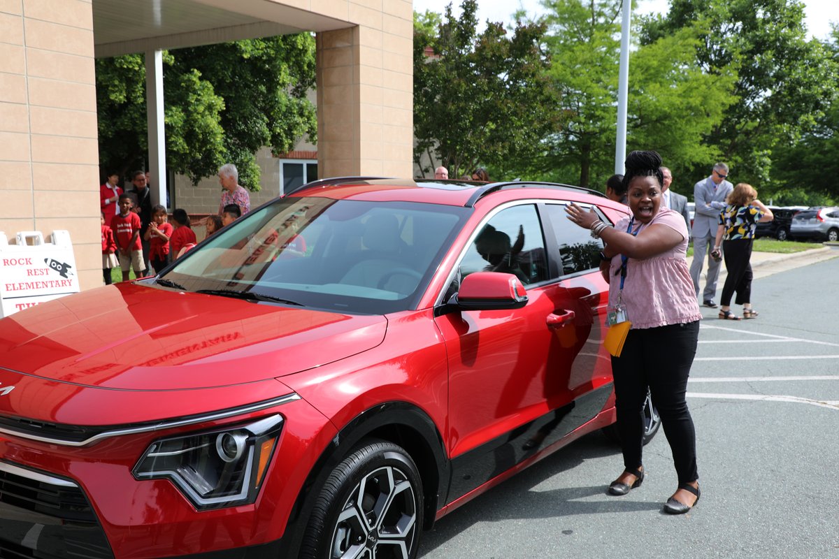 That #UCPS Teacher of the Year and NEW CAR feeling! @UnionCountyKia @RockRestESNC @AGHoulihan