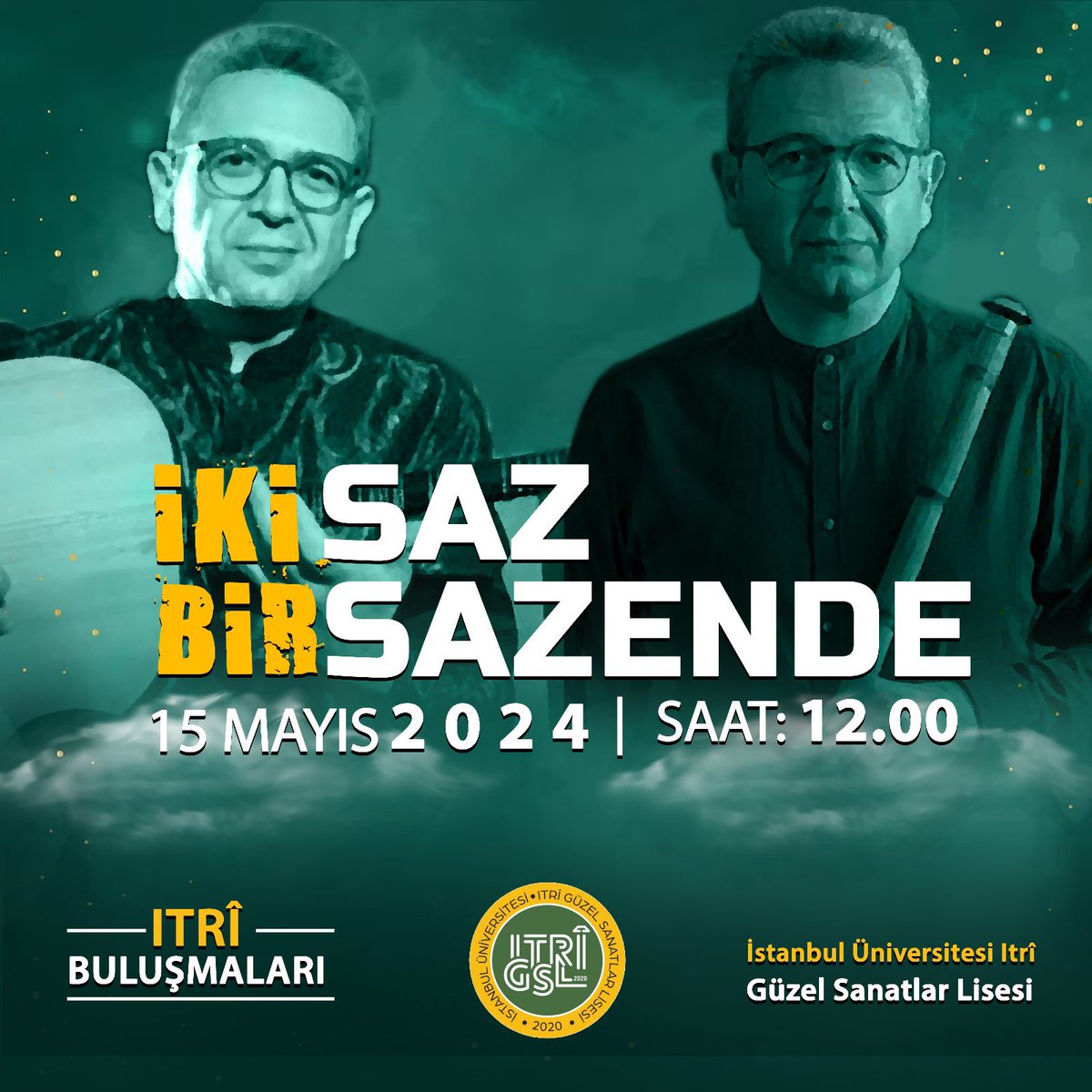 iu_itrigsl's tweet photo. Hali�� Üniversitesi Konservatuvar Müdürü Prof.Dr. Murat Salim TOKAÇ 
15 Mayıs Çarşamba 12.00’da “İki Saz Bir Sazende”başlıklı seminer ve dinleti düzenleyecektir.İlgi duyan herkesi bekleriz
@istanbulilmem @halicedu @istanbulilmem @BesiktasMEM @sedat_iskk @hikmet_toker @gozdealatas https://t.co/NJRMdVvSjr