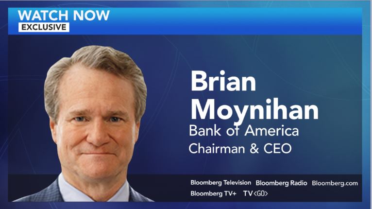 On Now: An exclusive conversation with Bank of America Chairman and CEO Brian Moynihan Watch and listen live: bloomberg.com/live