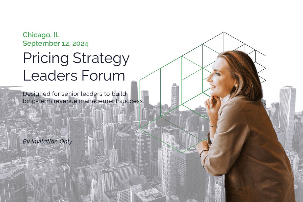 Revenueml's tweet photo. Join us this September in Chicago for an exclusive, invite-only Pricing Strategy Leader Forum designed for senior executives. We have limited spots available—apply today: https://t.co/G1Gk3sdNNt 

#revenuemanagementlabs #pricingstrategy #businessinsights #event https://t.co/TwkVxuUFAR