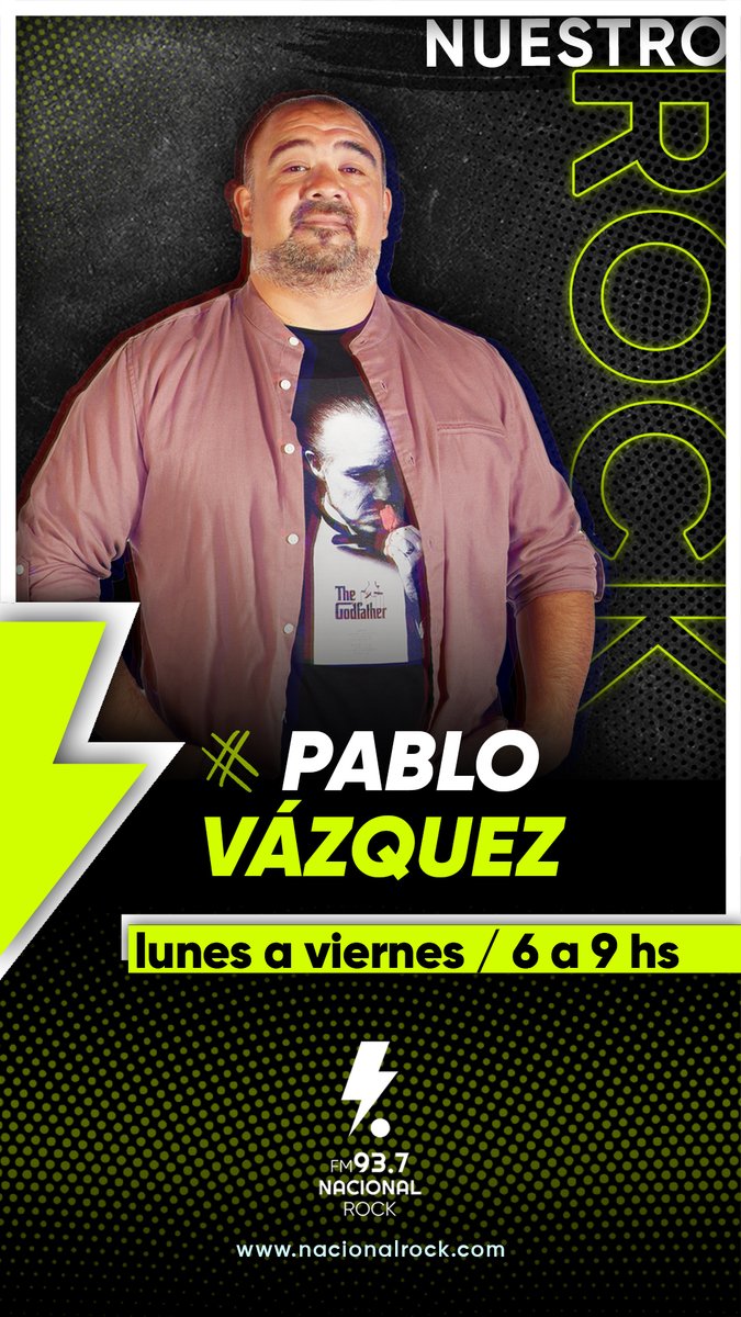 🎙️AIRE Escuchá a @Pablovahia en #NacionalRock #TuRadio. 📻FM 93.7 💻nacionalrock.com 📱wa.link/2zqwqe