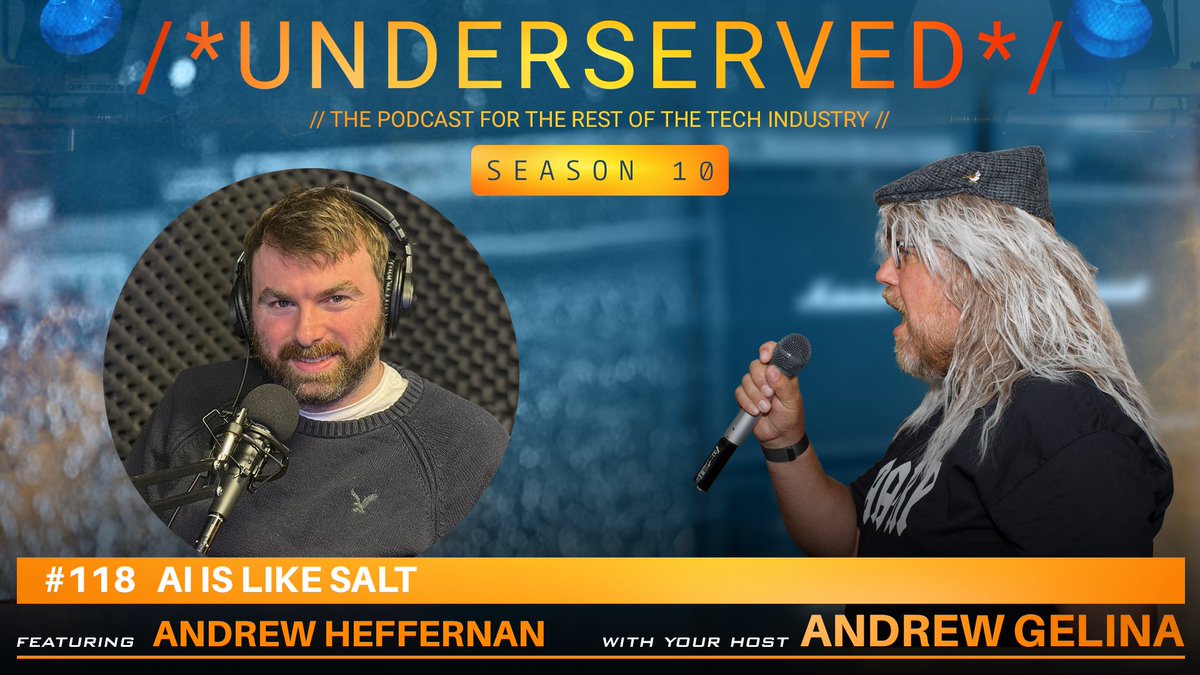 Season 10 out now! Andrew Heffernan is featured in Episode #118 of Underserved. Listen right now at sites.libsyn.com/199025/ep-118-… - no podcast client needed! Also available on Apple Podcasts, Google Play, and Spotify!